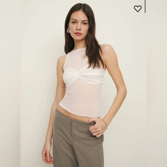 NWT Reformation Rose Knit Top in Ivory Size Medium